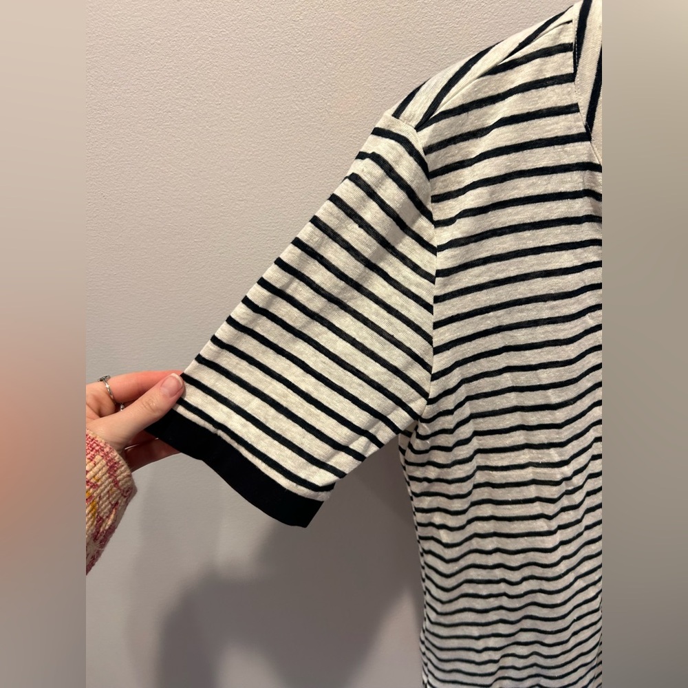 Frame Denim Black and White Striped Top S EUC - Picture 3 of 8